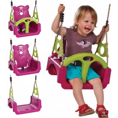 Monkey´s Home houpačka plastová Baby 3v1 Trix tmavě růžová – Zboží Mobilmania