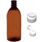 Tera Plastová lahvička hnědá s bílým dávkovacím víčkem 500 ml – Zboží Dáma