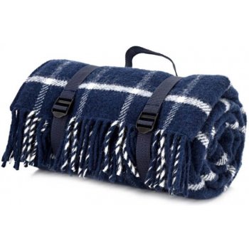 Tweedmill Pikniková vlněná deka Polo Check Navy 183x150cm