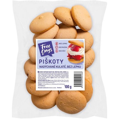 FREE DAYS Bakery piškoty nadýchané kulaté bez lepku 100 g – Sleviste.cz