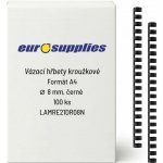 Eurosupplies vázací hřbety plastové A4 8mm černé 100 ks – Sleviste.cz