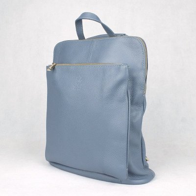 Modrý kožený batoh/crossbody kabelka no. 21 – Zboží Mobilmania