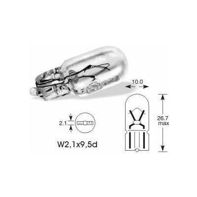NTY (Balení 10 KS.) Žárovka W5W12V5 W5W 12V 5W/BASE Type W2 1X9 5D/SPRZEDAJEMY Tylko PO 10SZT. (EZ-W5W12V5W) – Hledejceny.cz
