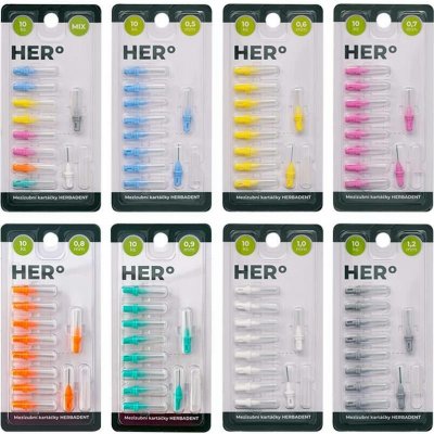 Herbadent Hero 0,6 mm náhradní mezizubní kartáček 10 ks – Hledejceny.cz
