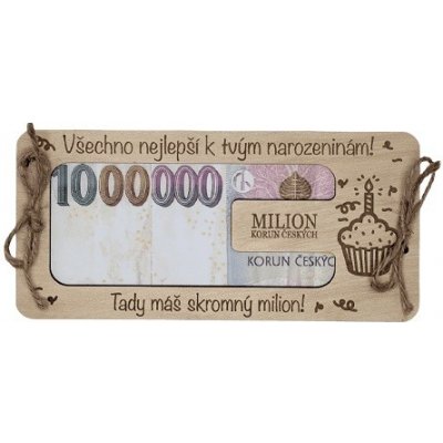 Dekorace z Česka, Přání k narozeninám - milion korun – Zboží Mobilmania