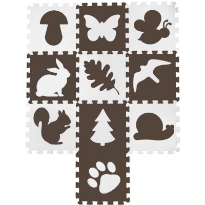 EVA Pěnové puzzle Puzzle podložka Lesní přátelé 32 × 32 × 1 cm 10 ks – Zboží Mobilmania