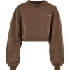 Dámská mikina Ladies Cropped Small Embroidery Terry Crewneck brown