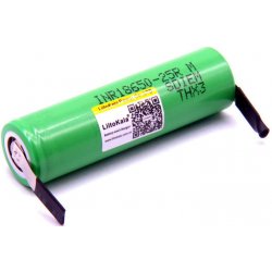LiitoKala Baterie 18650 25RM-N s pájecími vývody 2500mAh
