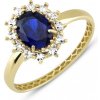 Prsteny Lillian Vassago Zlatý prsten se safírem a zirkony LLV22 GR034YS