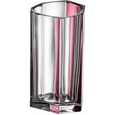 Crystal Bohemia KŘIŠŤÁLOVÁ VÁZA BOHEMIA BAZALT PINK LINE 250MM – Hledejceny.cz