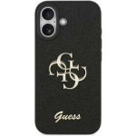 Guess PU Fixed Glitter 4G Metal Logo Zadní Kryt pro iPhone 17 Black – Zboží Mobilmania