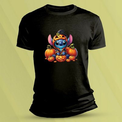 Sandratex Dětské bavlněné tričko Halloweenský Stitch Černá – Zboží Dáma