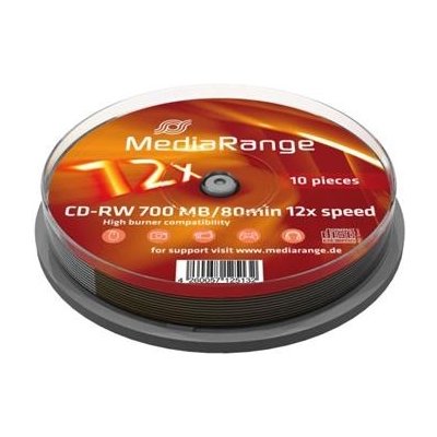 Mediarange CD-RW 700MB 12x, spindle, 10ks (MR235)