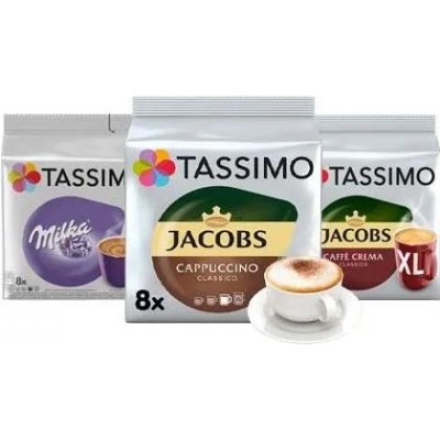 Tassimo PACK MALL 1 x Cafe Crema XL 1 x Milka 1 x Cappucino – Zboží Mobilmania
