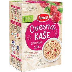 Emco Ovesná kaše s malinami 5 x 55 g