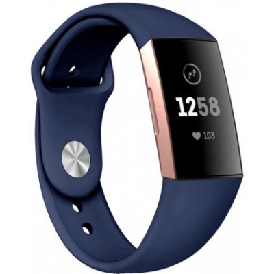 BStrap Silicone Large řemínek na Fitbit Charge 3 / 4, dark blue SFI007C10 – Zbozi.Blesk.cz