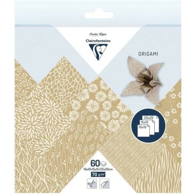 Sada papírů Clairefontaine ORIGAMI 60 listů mix velikostí Flowers kraft – Hledejceny.cz