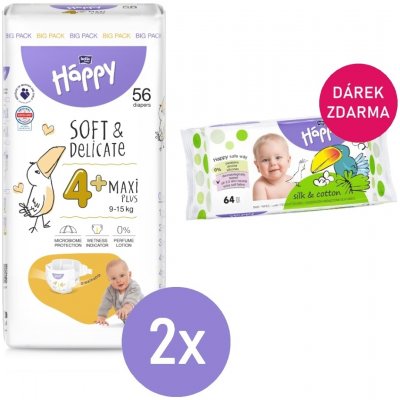 Bella Happy 4+ MAXI PLUS Big Pack 9-15 kg 2x 56 ks – Zbozi.Blesk.cz