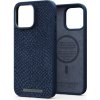 Pouzdro a kryt na mobilní telefon Apple Pouzdro Njord iPhone 14 Pro Max Salmon Leather Magsafe Case modré