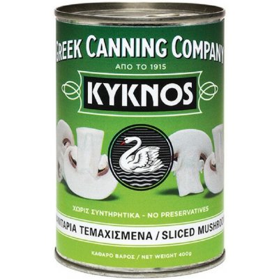 Kyknos žampiony krájené plech 400 g – Zboží Dáma