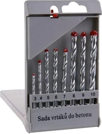 Vrták do betonu, SET, 3 – 10 mm, 8 ks, plast 120820