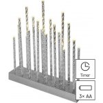 Emos 19 LED svícen stříbrný 28,5 cm 3x AA vnitřní teplá bílá časovač DCAW02 – Hledejceny.cz