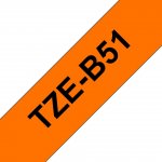 Brother TZE-B51, černý tisk/signální oranžový podklad, laminovaná, 5m, 24mm – Zboží Dáma