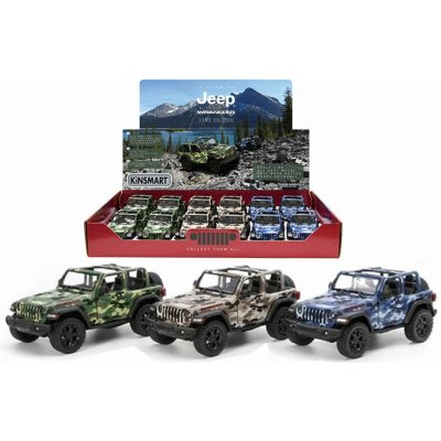 Teddies Auto Kinsmart Jeep Wrangler Camo Edition kov/plast 13cm na zpětné natažení – Zbozi.Blesk.cz