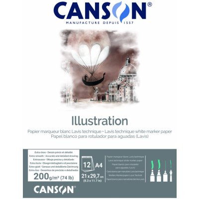 Canson Illustration Skicák v lepené vazbě A4 200g 12 listů – Zboží Mobilmania