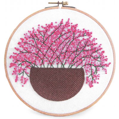 Stoklasa Vyšívací sada s předtištěným motivem 940151/1 růžové květy 15x22cm – Hledejceny.cz