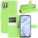 Litchi PU kožené peněženkové pouzdro pro mobil Huawei P40 Lite - zelené – Zboží Živě