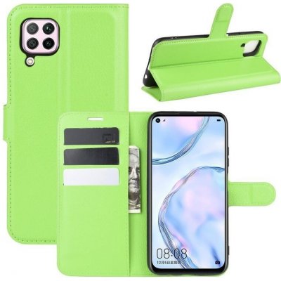 Litchi PU kožené peněženkové pouzdro pro mobil Huawei P40 Lite - zelené – Zboží Živě