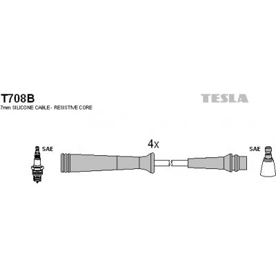 TESLA Sada kabelů pro zapalování T708B – Hledejceny.cz