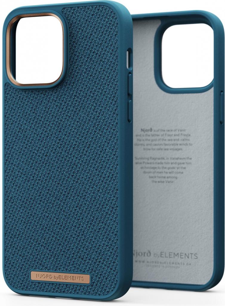 Pouzdro Njord iPhone 14 Pro Max Woven Fabric Case Deep Sea