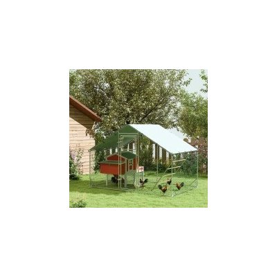 PawHut Ocelový kurník pro volný chov kuřat stříbrný 300 x 200 x 195 cm – Sleviste.cz