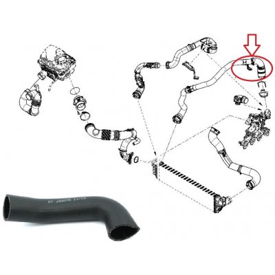 Hadice plnícího vzduchu Renault Master od 2010 2,3 dCi FWD od turba do intercooleru 144602862R – Zboží Mobilmania