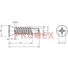 Šrouby se zápustnou hlavou Šroub TEX zápustný phillips DIN 7504P 3,9x45 pozink