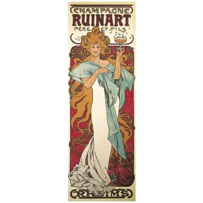 Pohled Alfons Mucha – Champagne Ruinart, dlouhý – Zboží Mobilmania