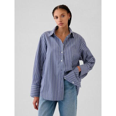 GAP Popelínová oversize košile Big Shirt modrá – Zboží Mobilmania