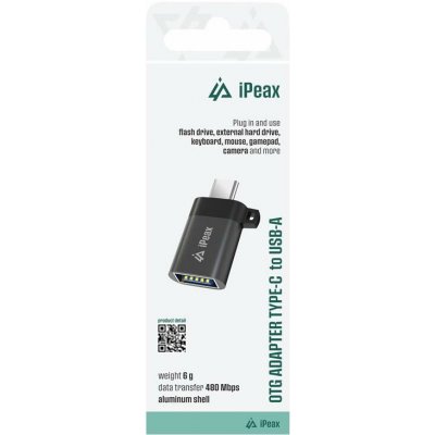 iPEAX adaptér OTG USB-C / USB-A (samice), černý 90010141 – Zboží Živě