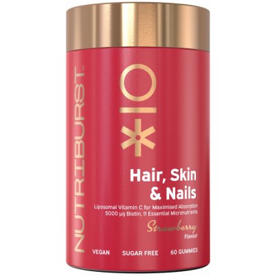 Nutriburst Advanced Hair, Skin & Nails žvýkací měkké tobolky pro krásné vlasy, pleť a nehty příchuť Strawberry 60 ks – Hledejceny.cz