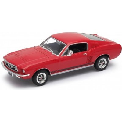 Welly Model auta Ford 1967 Mustang GT červená 1:24