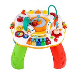 Interaktivní hračky New Baby Mluvící a hrající stoleček s jezdícím vláčkem CZ/SK