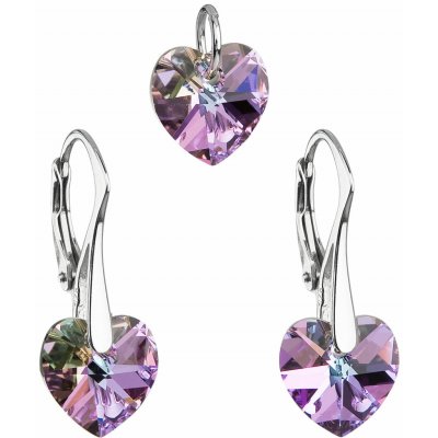 Pavona Sada šperků s krystaly Swarovski náušnice a přívěsek fialová srdce 39003.5 – Zboží Mobilmania