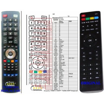 Dálkový ovladač General Orava LT-823, LT-630, LT-611, LED M91B, LED M92B, LED M92W