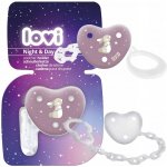 Lovi řetízek na dudlík s klipsou Night & Day Girl pudrově růžová/lila – Zboží Dáma