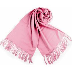 Šátek šála typu pashmina s třásněmi 31 růžová střední