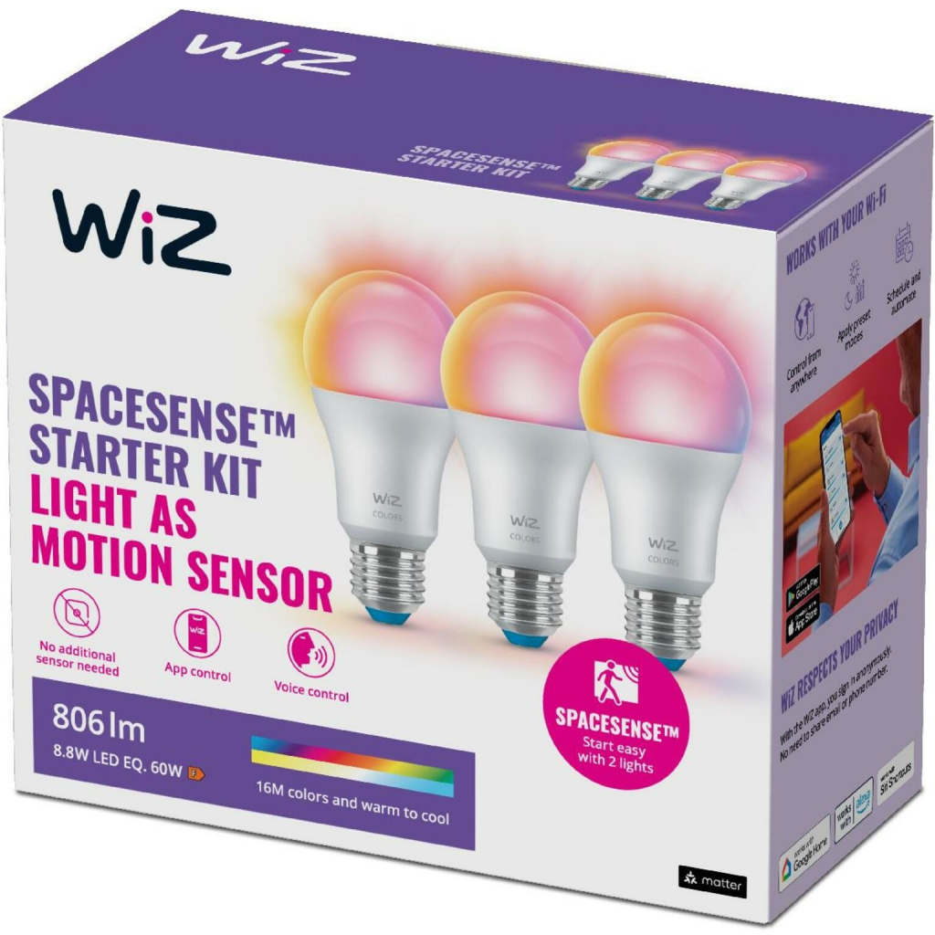 Philips WiZ Colors 60W E27 RGB 3-pack