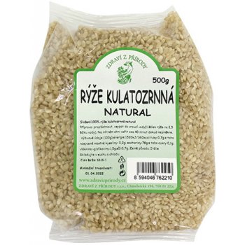 Zdraví z přírody Rýže Kulatozrnná natural 0,5 kg