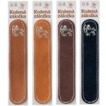 Kožená záložka do knihy Střelec - kůže hnědá semiš, zlatá ražba – Hledejceny.cz